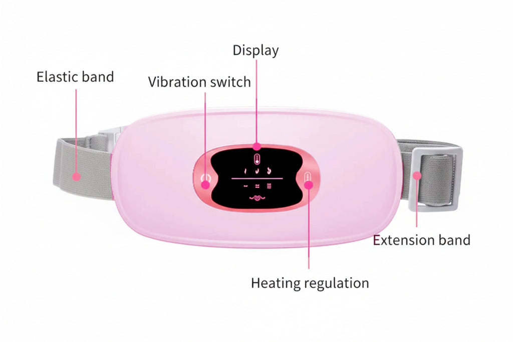 Electric Heating Menstrual Vibration Pad Belt for Period Pain Relief Cramps US